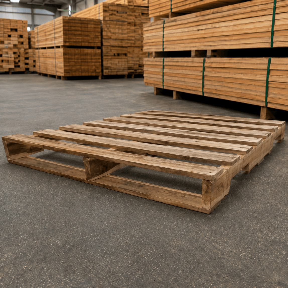 Recycled Timber Export Pallet 1200 x 1000mm - Scollop Style